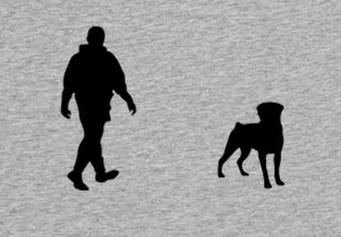Walking With Rottweiler Dog Mens T-Shirt, Made From Organic Cotton