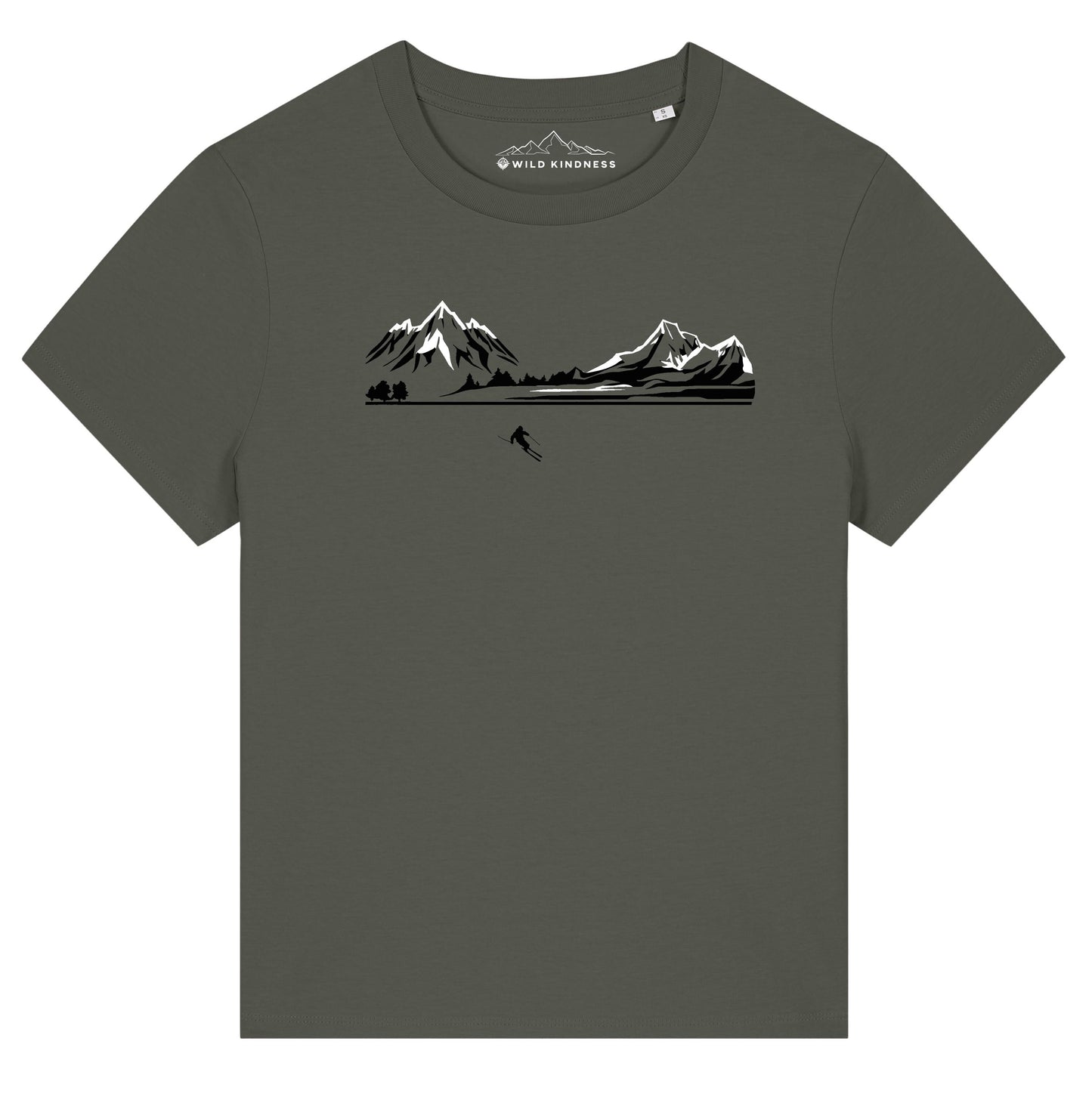 Skiing Womens T-Shirt, Made From Organic Cotton