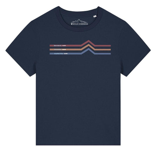 National 3 Peaks Mountain Challenge T-Shirt Womens, Made From Organic Cotton