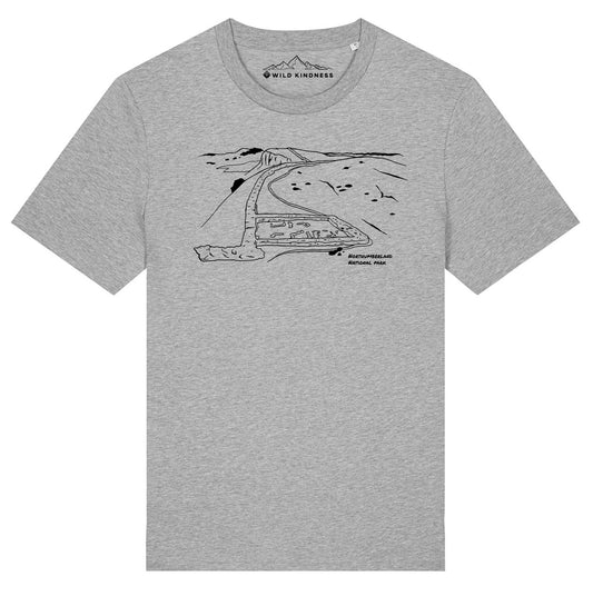 Northumberland National Park T-Shirt, Unisex Fit Made From Organic Cotton