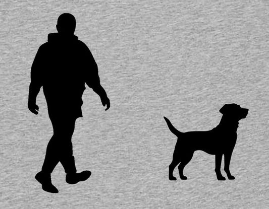 Walking With Labrador Dog Mens T-Shirt, Made From Organic Cotton