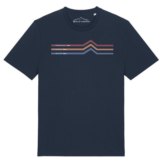 Peak District 3 Peaks Mountain Challenge Unisex T-Shirt, Made From Organic Cotton