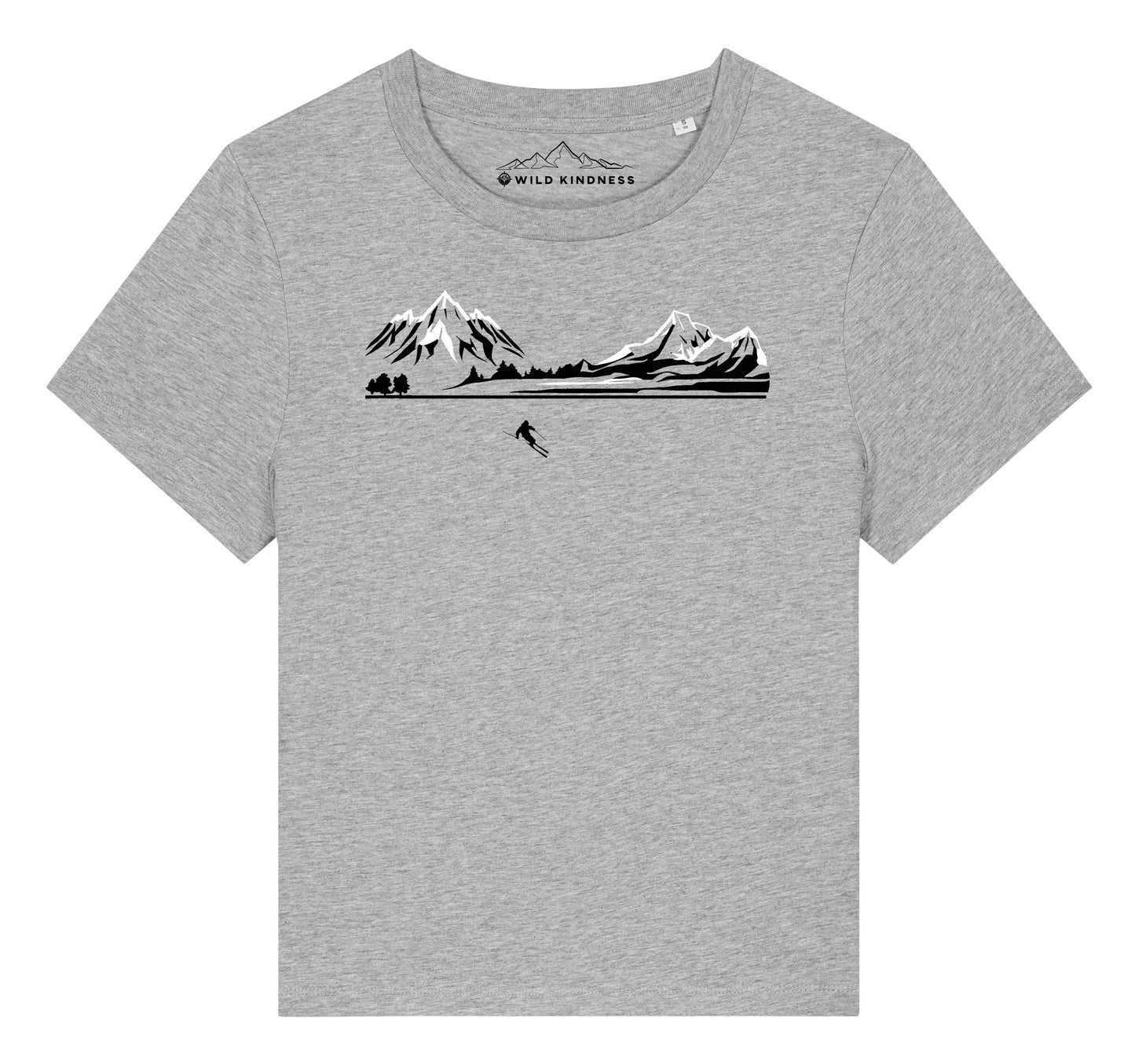 Skiing Womens T-Shirt, Made From Organic Cotton