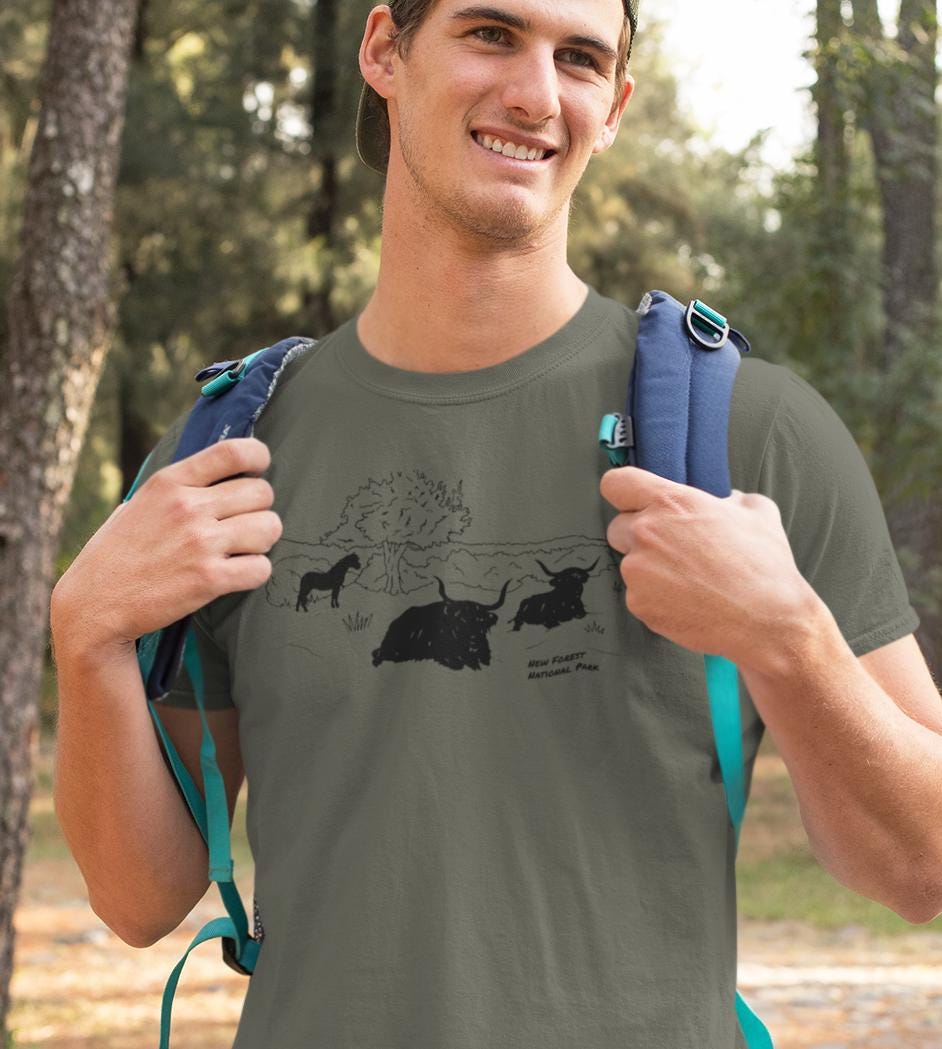 New Forest National Park T-Shirt, Unisex Fit Made From Organic Cotton