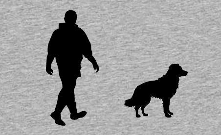 Walking With Border Collie Dog Mens T-Shirt, Made From Organic Cotton