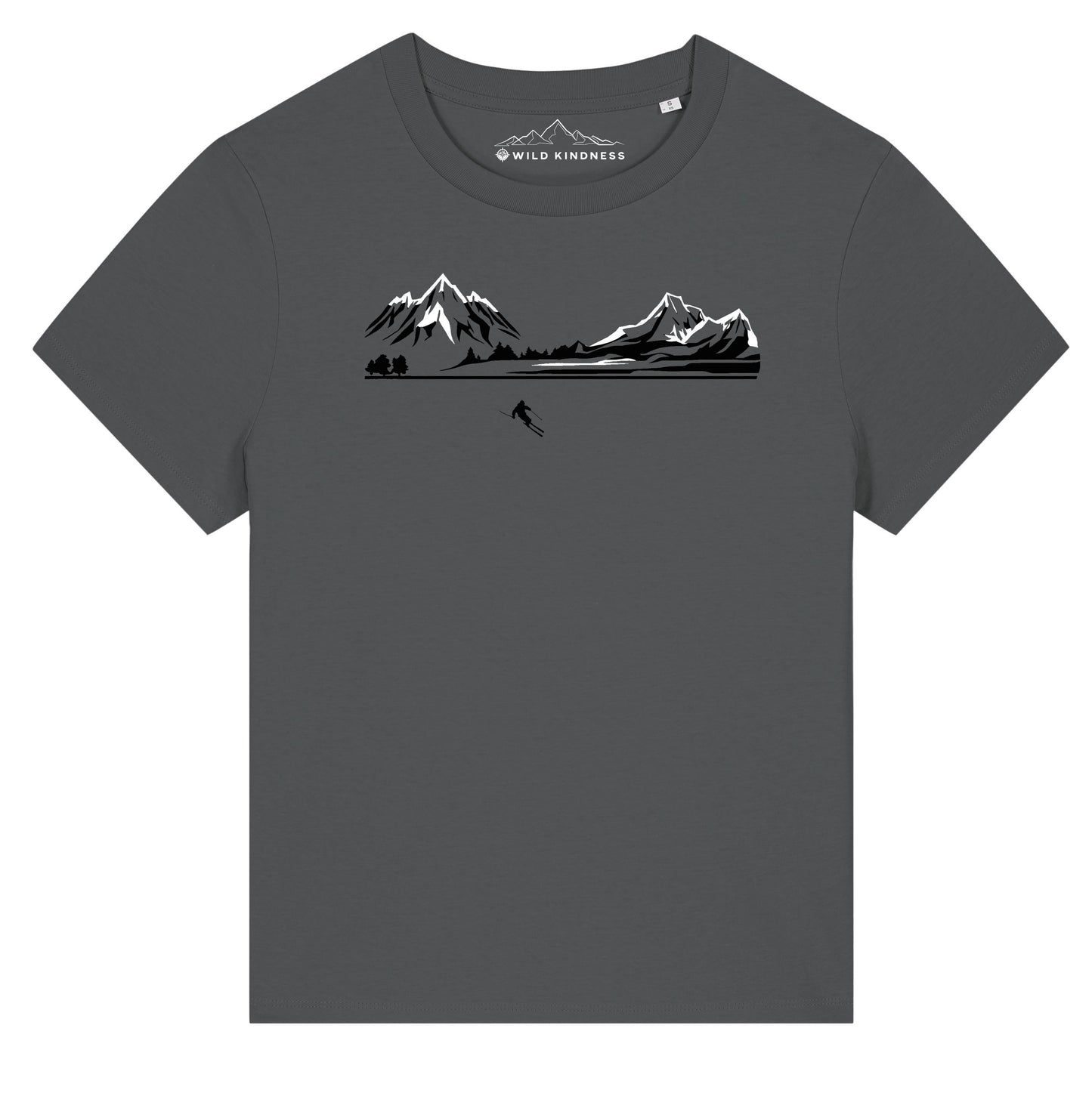 Skiing Womens T-Shirt, Made From Organic Cotton