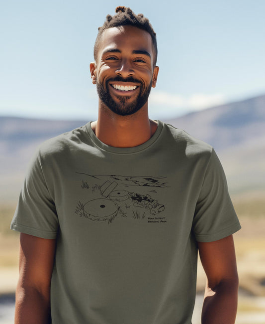Peak District National Park T-Shirt, Unisex Fit Made From Organic Cotton