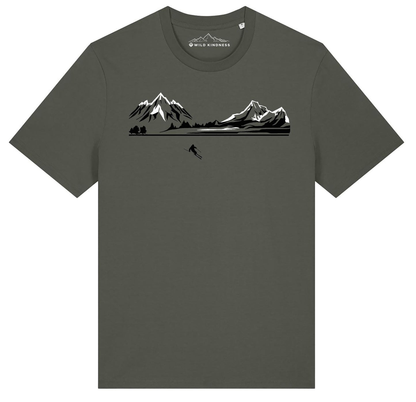 Skiing Womens T-Shirt, Made From Organic Cotton