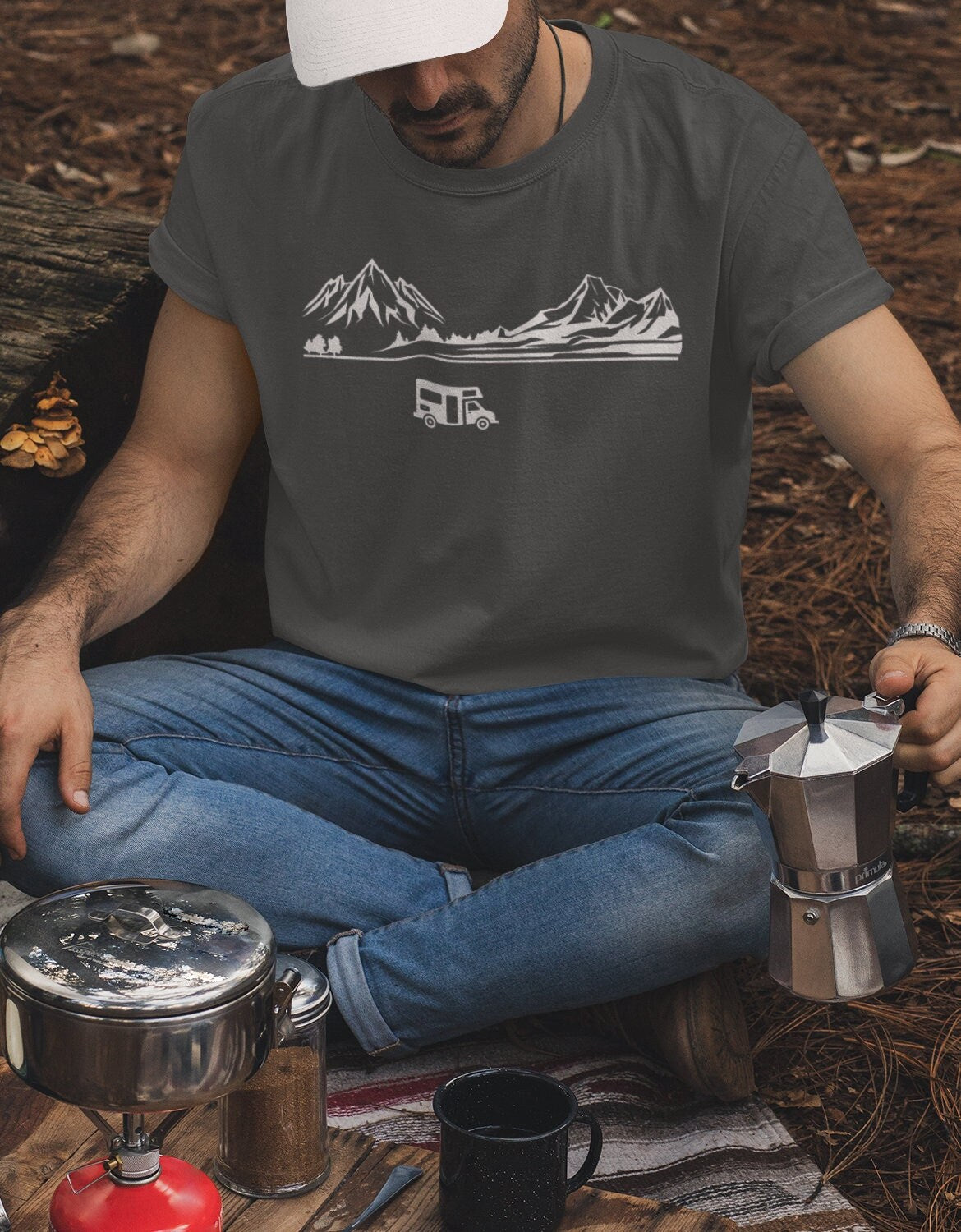 Motorhome T-Shirt Mens, Made From Organic Cotton