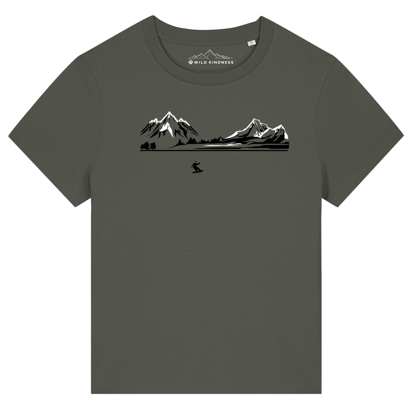 Snowboard T-Shirt Womens, Made From Organic Cotton