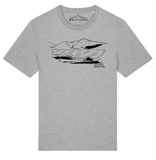 Lake District National Park T-Shirt, Unisex Fit Made From Organic Cotton