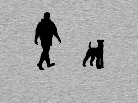 Walking With Airedale Terrier Dog Mens T-Shirt, Made From Organic Cotton