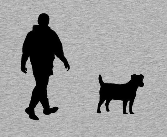 Walking With Jack Russell Dog Mens T-Shirt, Made From Organic Cotton