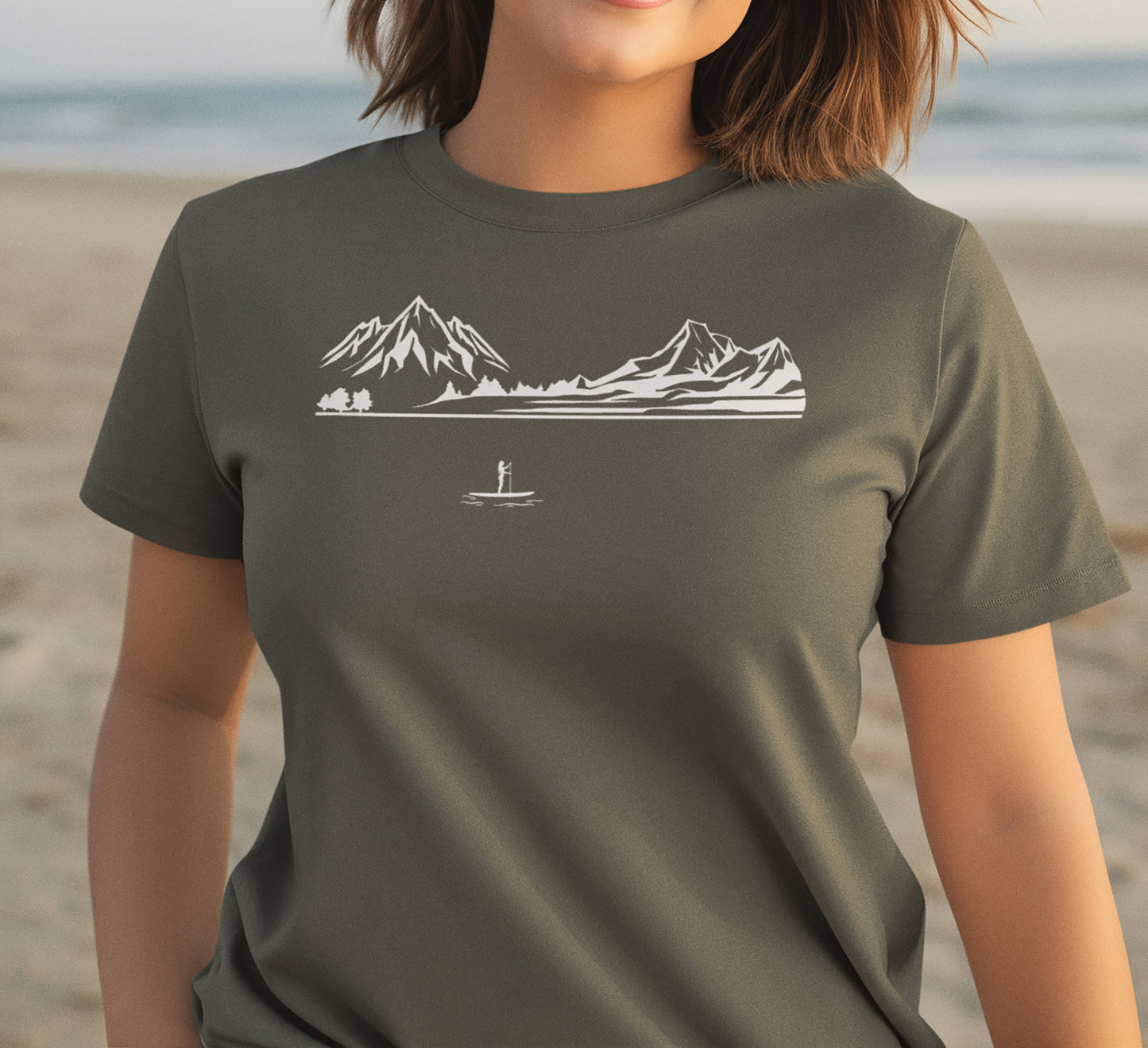 Paddle Boarding T-Shirt Womens, Made From Organic Cotton