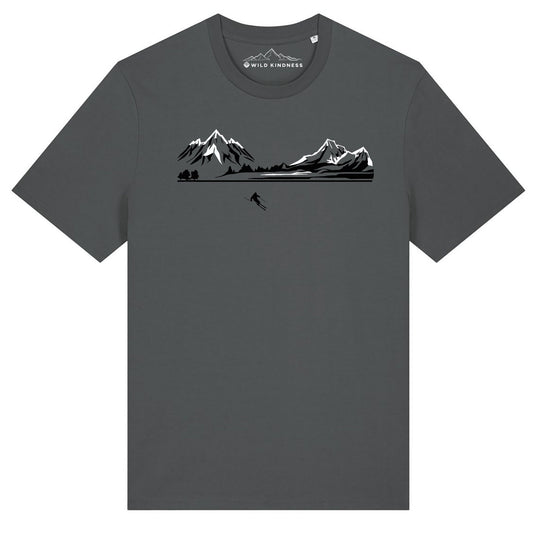 Skiing T-Shirt Mens, Made From Organic Cotton
