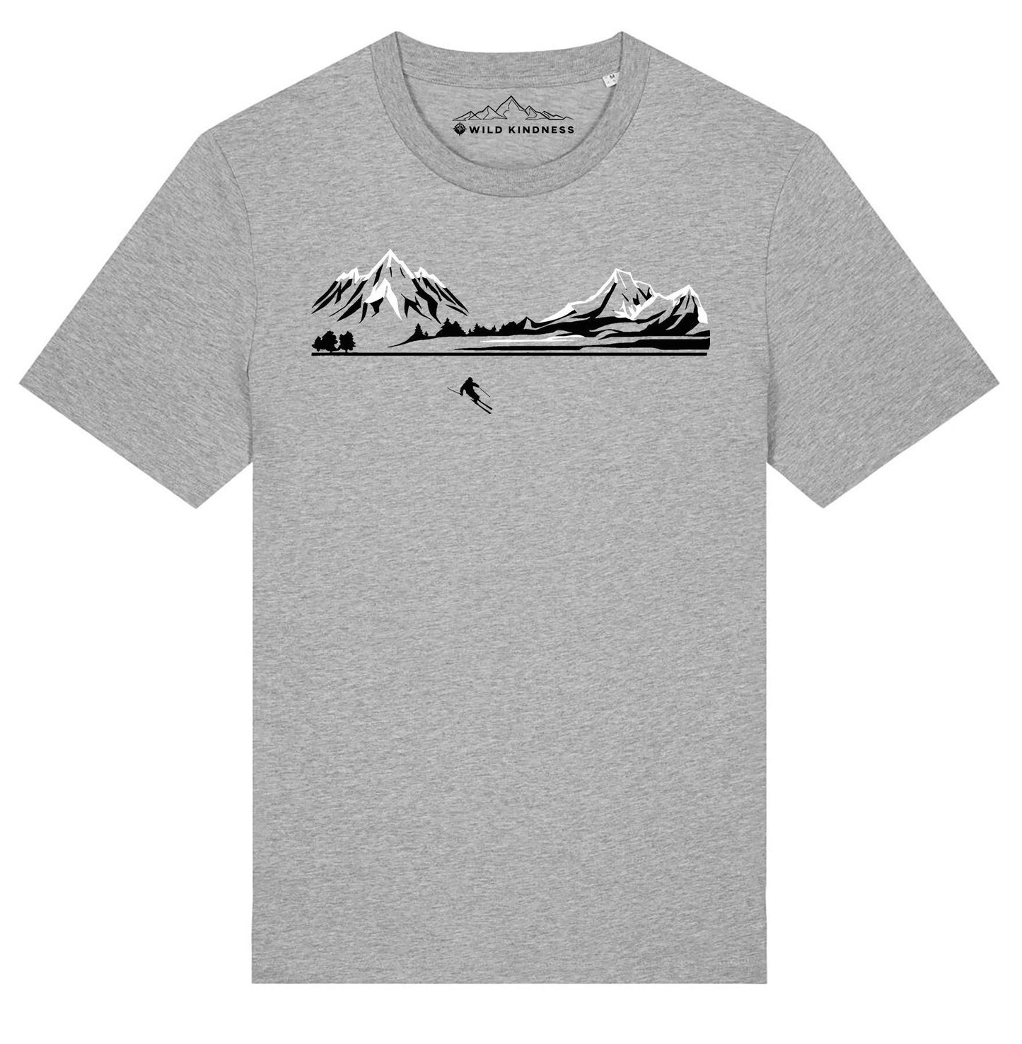 Skiing T-Shirt Mens, Made From Organic Cotton