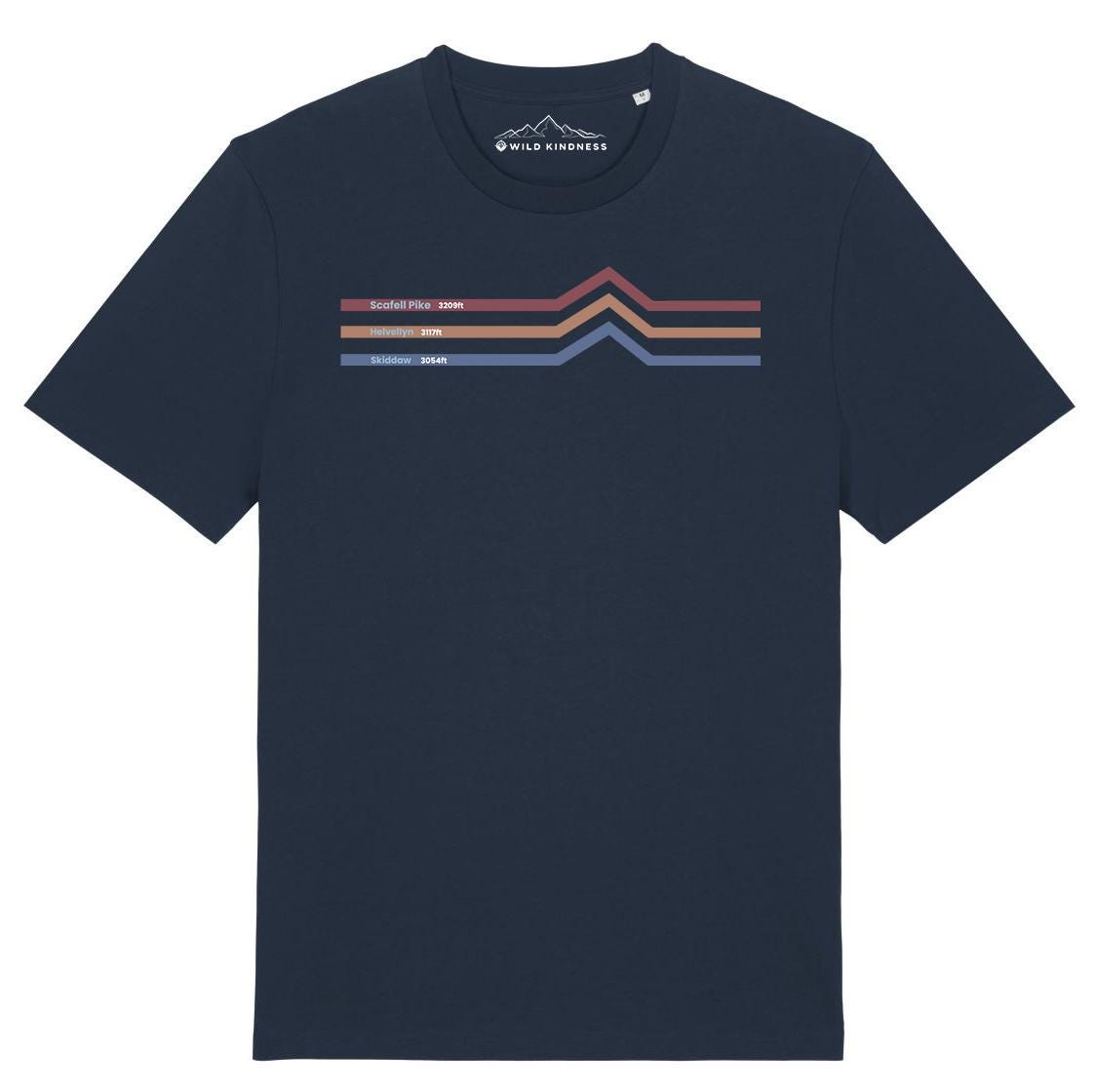 Lake District 3 Peaks Mountain Challenge Unisex T-Shirt, Made From Organic Cotton