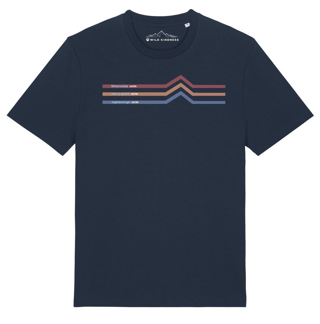 Yorkshire 3 Peaks Mountain Challenge Unisex T-Shirt, Made From Organic Cotton