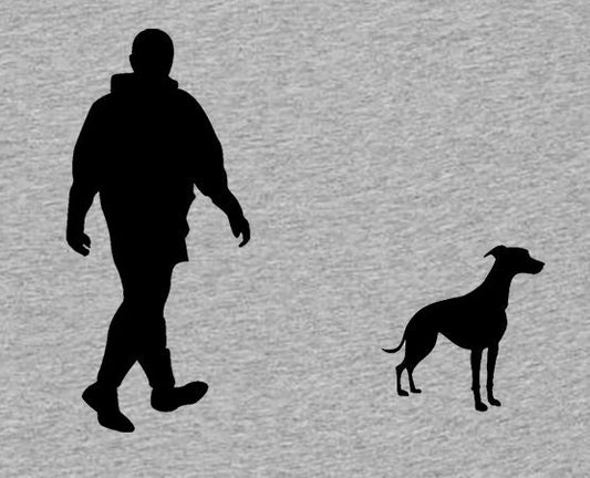 Walking With Whippet Dog Mens T-Shirt, Made From Organic Cotton