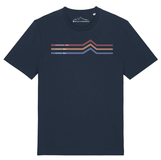 Lake District 3 Peaks Mountain Challenge Unisex T-Shirt, Made From Organic Cotton