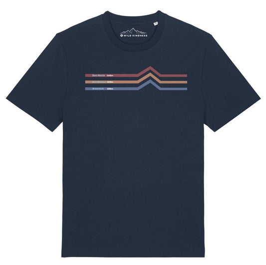 Scotland 3 Peaks Mountain Challenge Unisex T-Shirt, Made From Organic Cotton