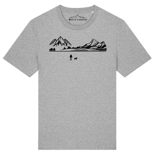 Walking With Jack Russell Dog Mens T-Shirt, Made From Organic Cotton