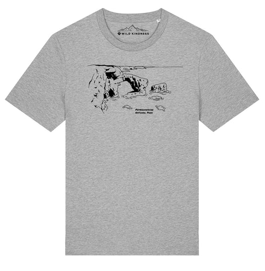Pembrokeshire National Park T-Shirt, Unisex Fit Made From Organic Cotton