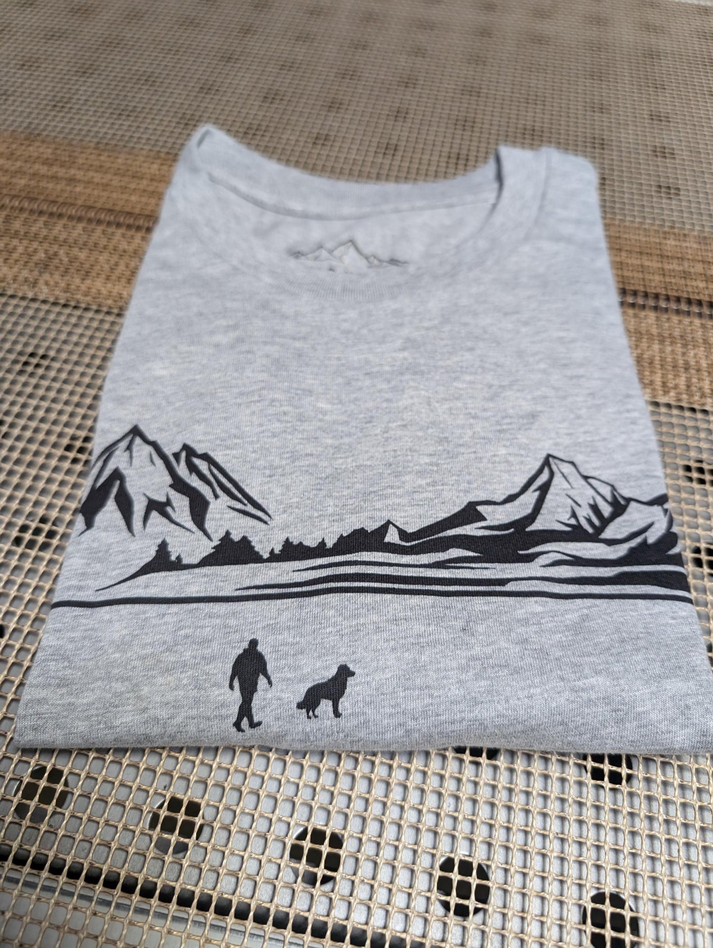 Walking With Border Collie Dog Mens T-Shirt, Made From Organic Cotton
