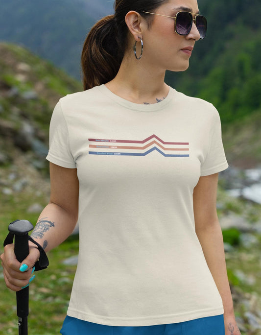 National 3 Peaks Mountain Challenge T-Shirt Womens, Made From Organic Cotton