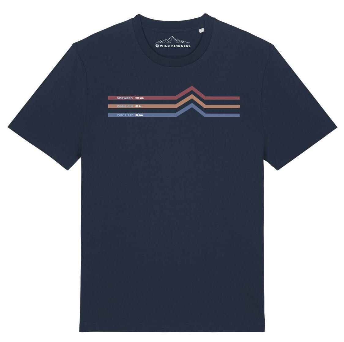 Wales 3 Peaks Mountain Challenge Unisex T-Shirt, Made From Organic Cotton