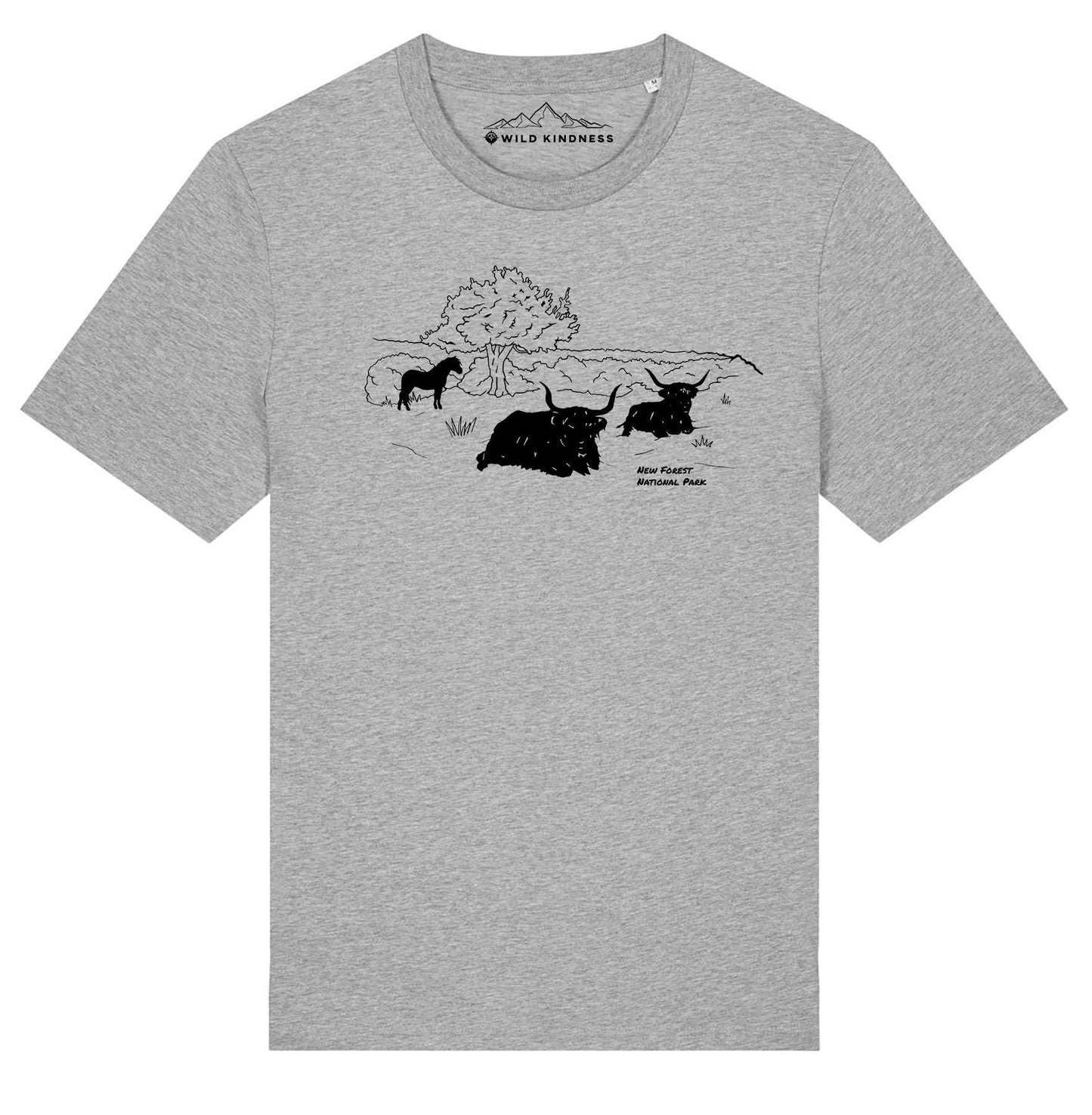 New Forest National Park T-Shirt, Unisex Fit Made From Organic Cotton