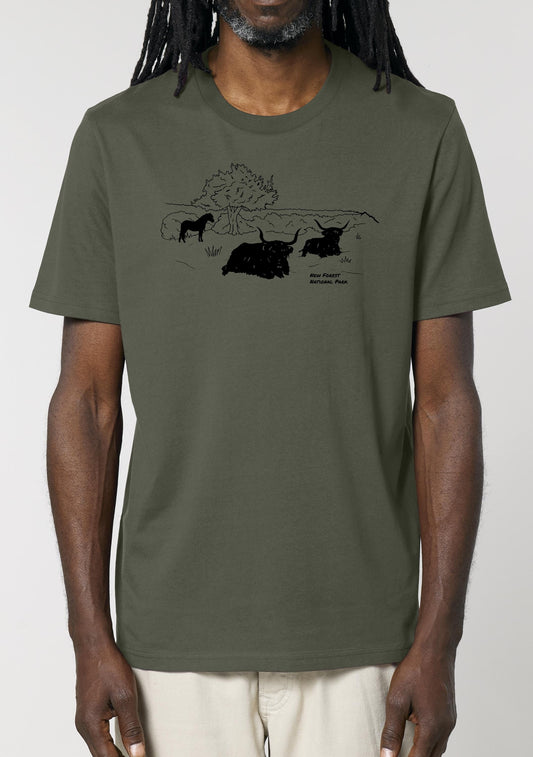 New Forest National Park T-Shirt, Unisex Fit Made From Organic Cotton