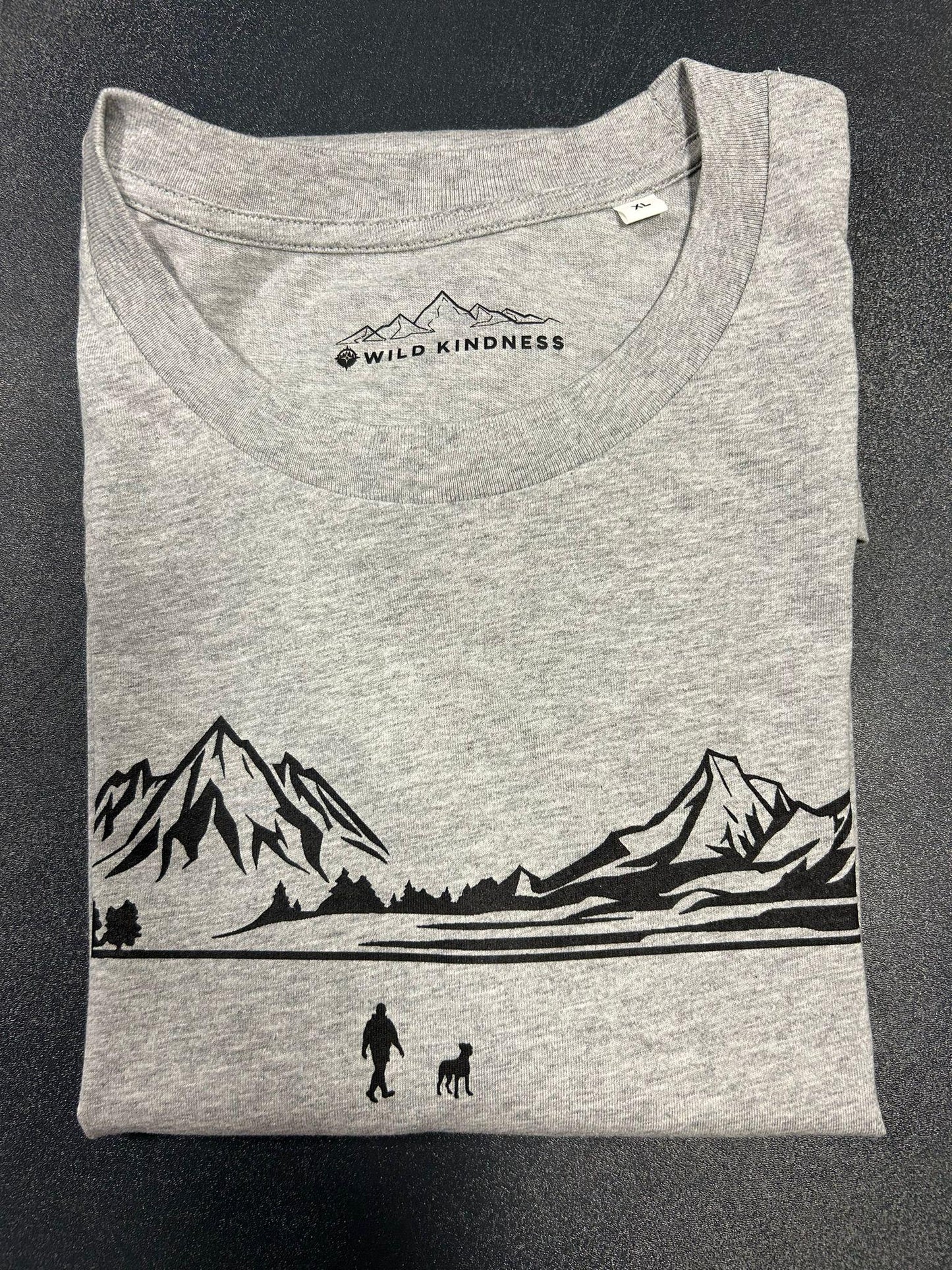 Walking With Boxer Dog Mens T-Shirt, Made From Organic Cotton