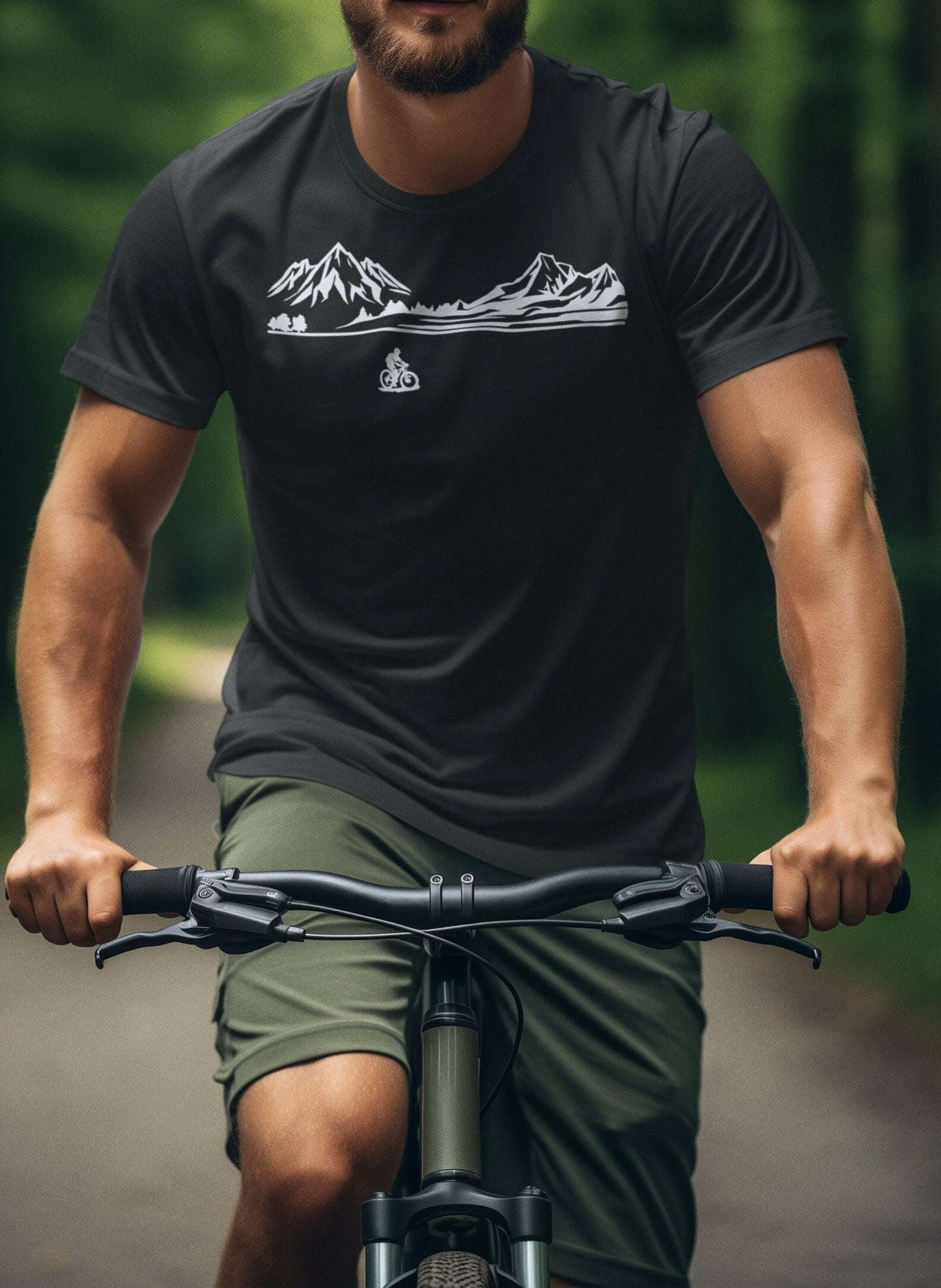 Mountain Biking T-Shirt Mens, Made From Organic Cotton