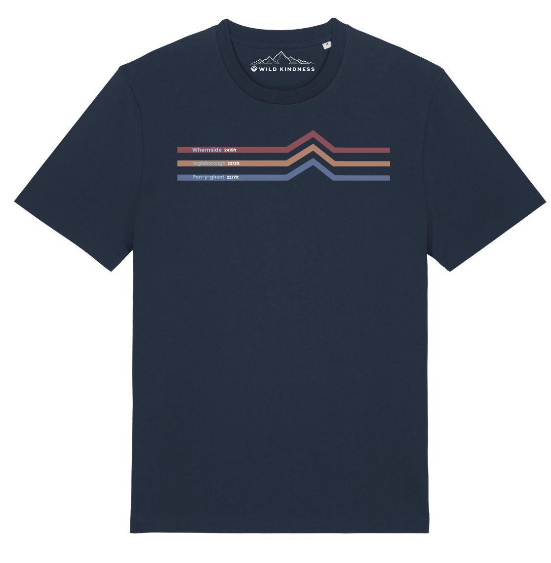 Yorkshire 3 Peaks Mountain Challenge T-Shirt Womens, Made From Organic Cotton