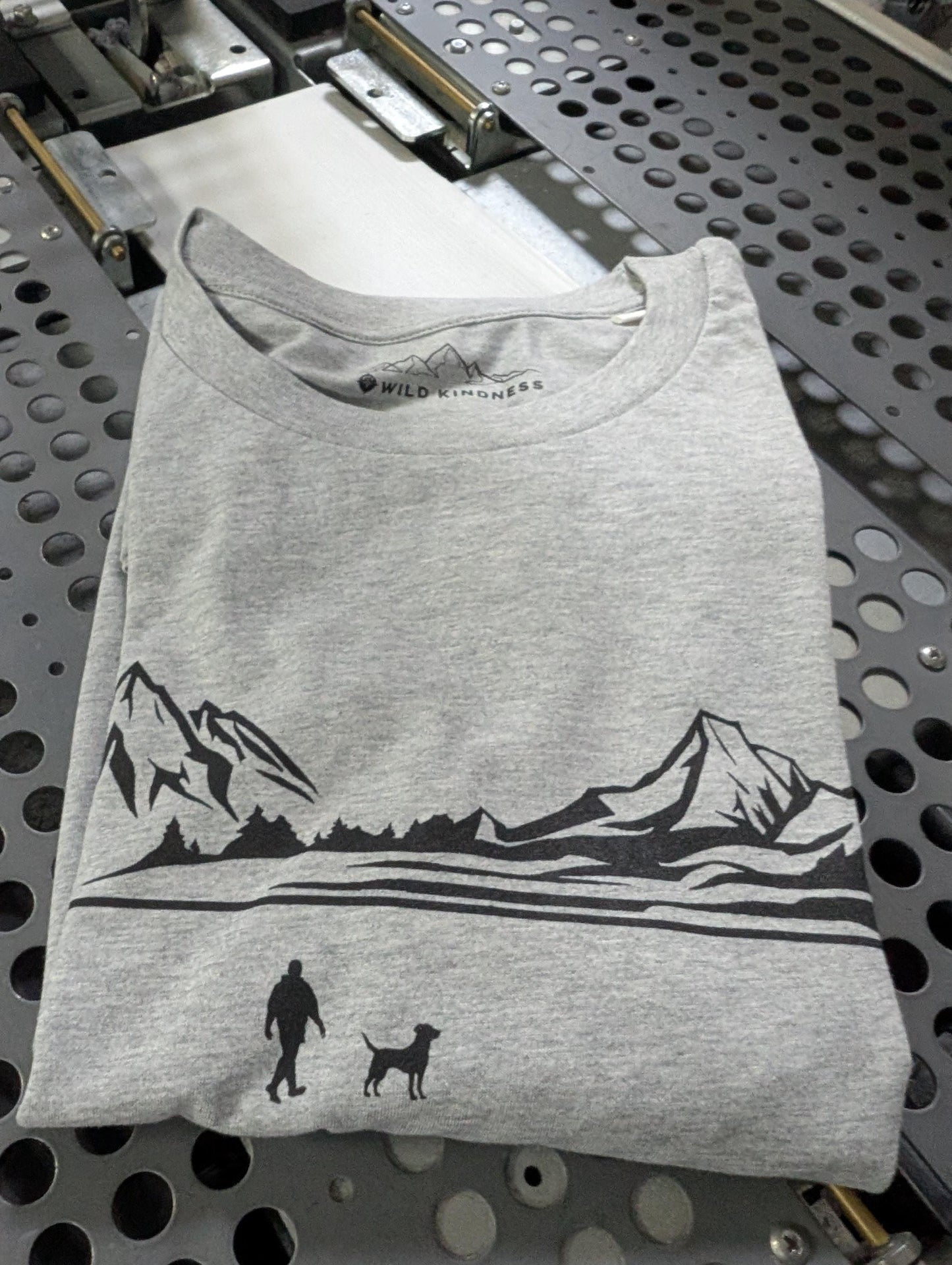 Walking With Labrador Dog Mens T-Shirt, Made From Organic Cotton