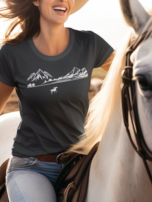 Horse Riding T-Shirt Womens, Made From Organic Cotton