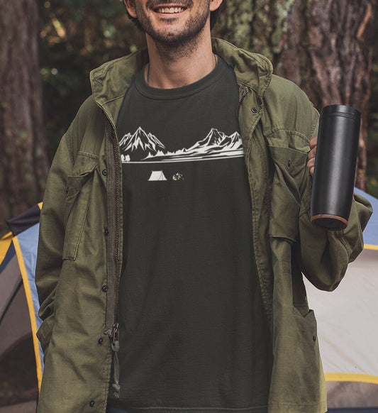 Camping T-Shirt Mens, Made From Organic Cotton